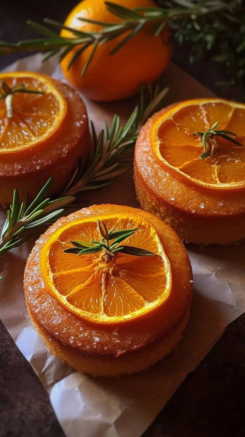 Orange Ginger Honey Cakes topped with zest and spices, ideal for sweet cravings.