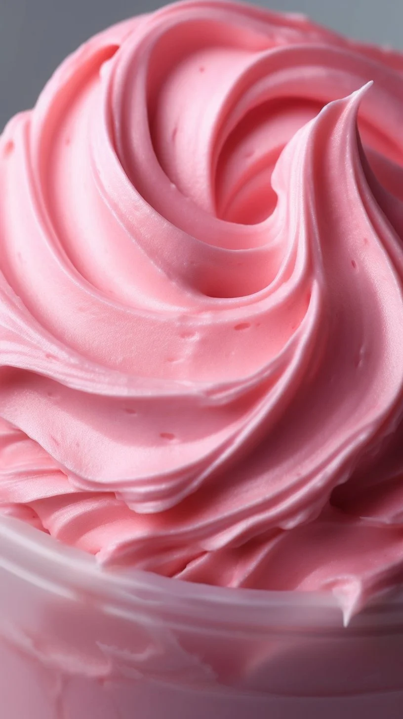 A decadent pink chocolate ganache drizzled over a cake