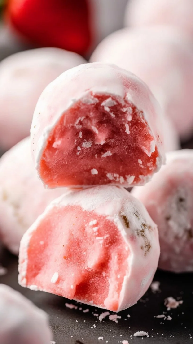 Delicious homemade strawberry truffles featuring chocolate and fresh strawberries