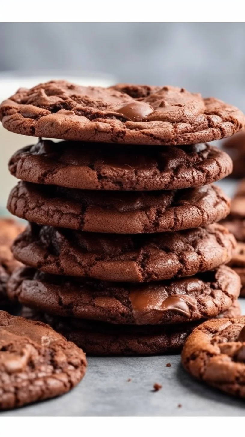 Delicious sugar-free brownie cookies stacked on a plate