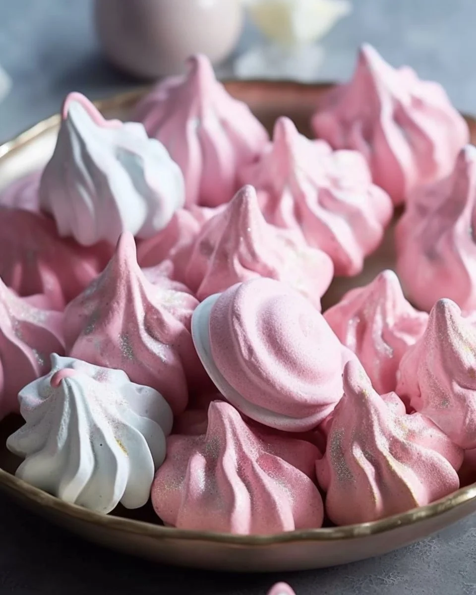 Sugar-free Kool Aid meringue cookies on a plate