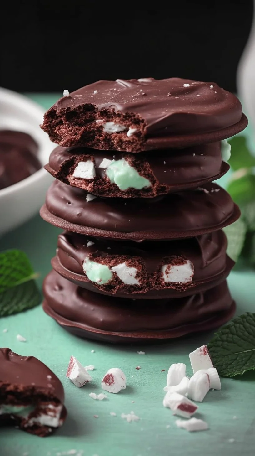 Delicious Vegan Peppermint Patties with a refreshing mint filling and chocolate coating