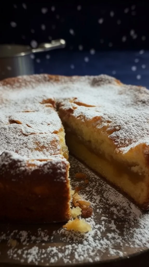Delicious homemade apple cake served on a plate with fresh apples