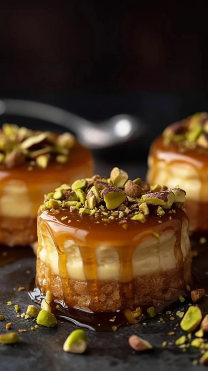 Baklava Cream Sandwich Cookies featuring layers of nut filling and sweet cream