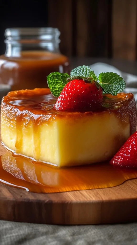 Delicious Crème Brûlée Cake topped with caramelized sugar crust