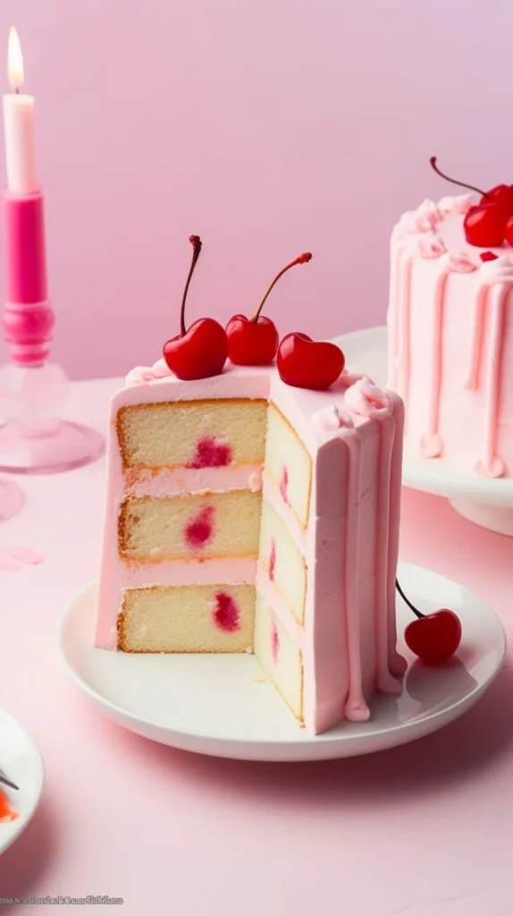 Delicious cherry almond cake topped with fresh cherries and almond slices