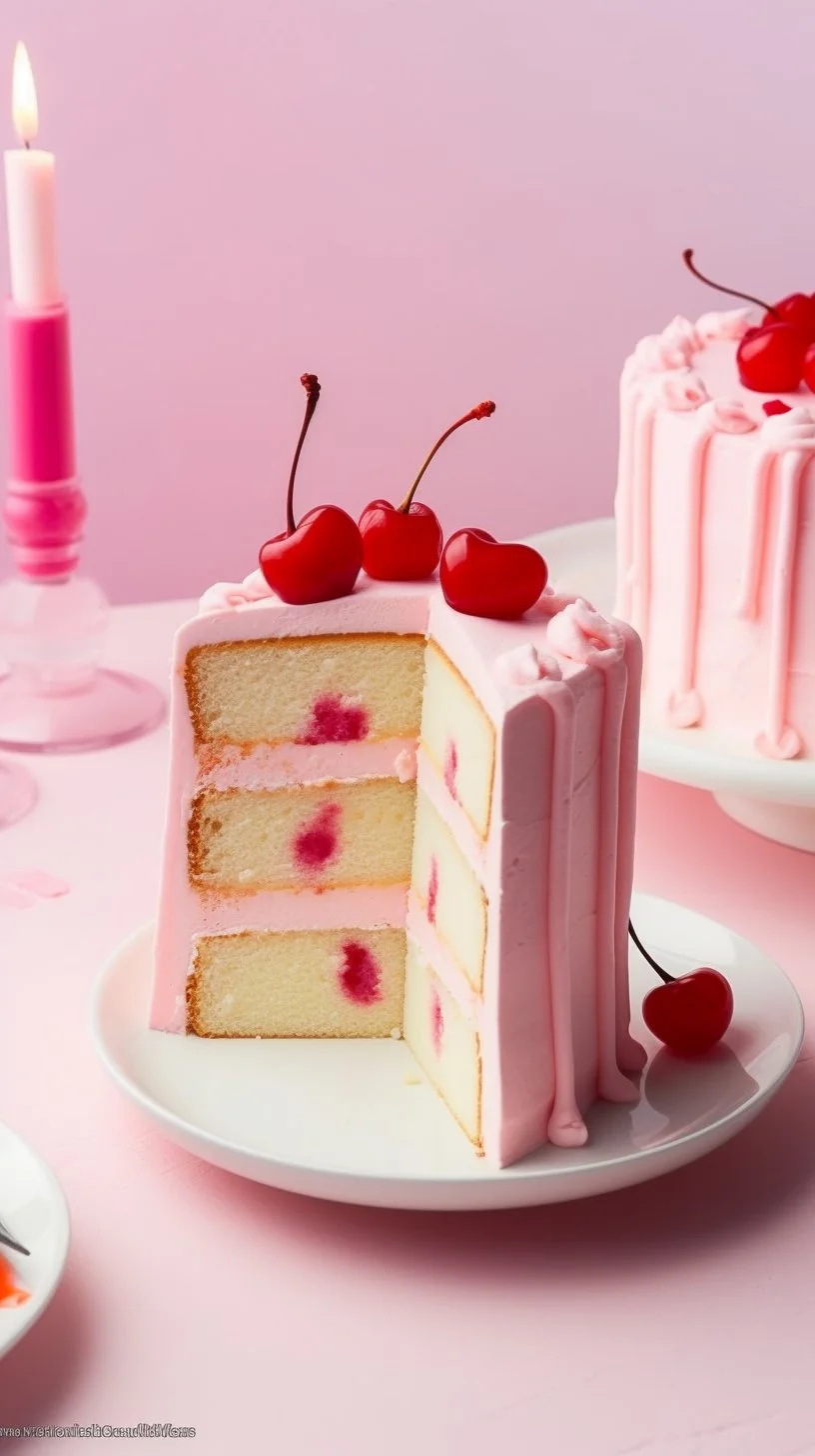 Delicious cherry almond cake topped with fresh cherries and almond slices