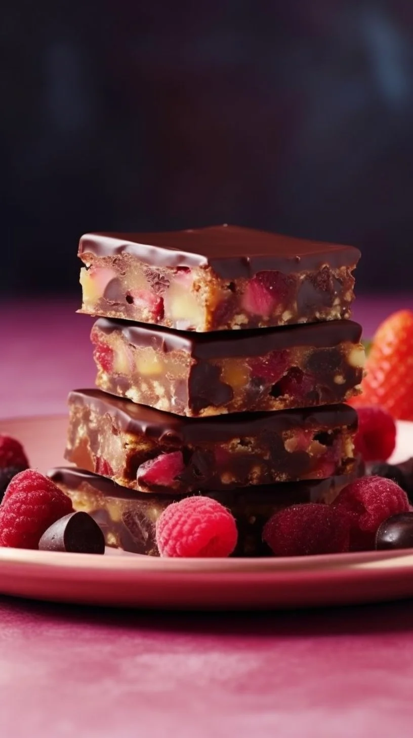 Chocolate and dried fruit slice, a delicious and healthy dessert option