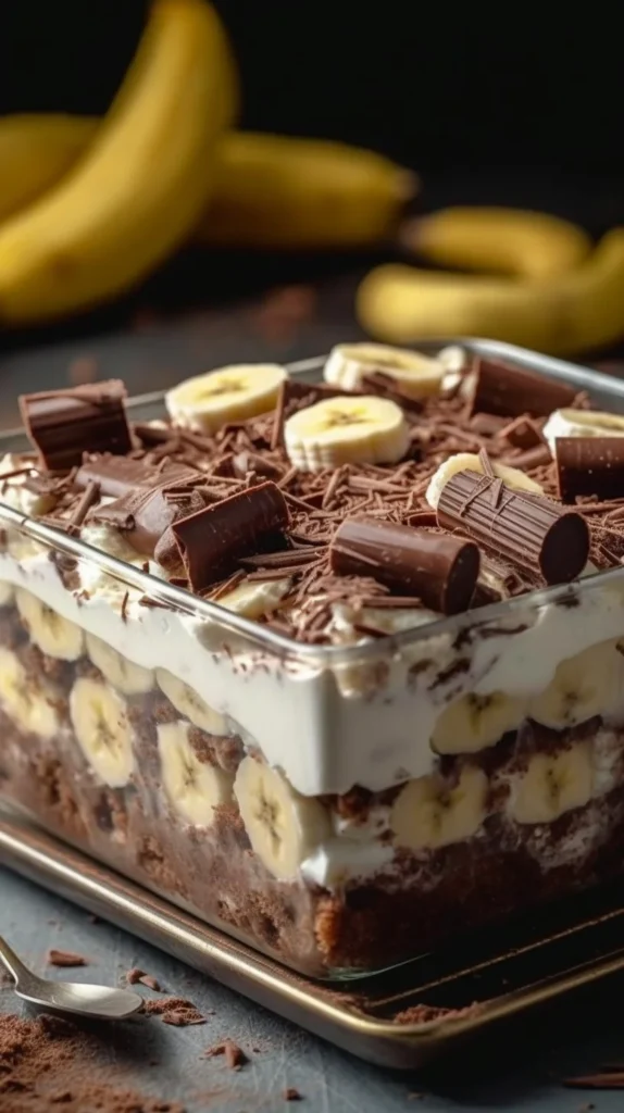 Delicious Chocolate Banana Fluff dessert in a bowl