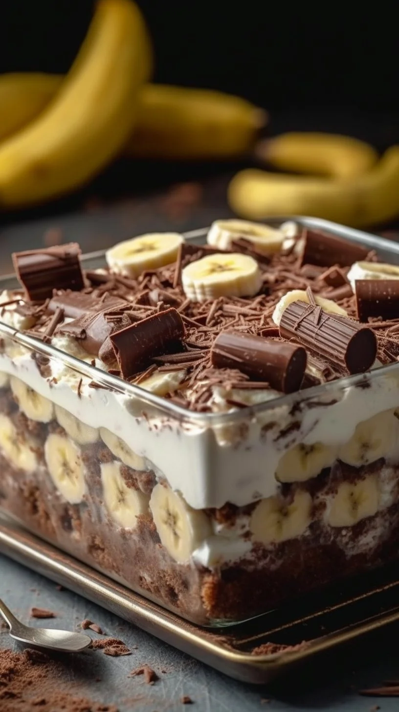 Delicious Chocolate Banana Fluff dessert in a bowl
