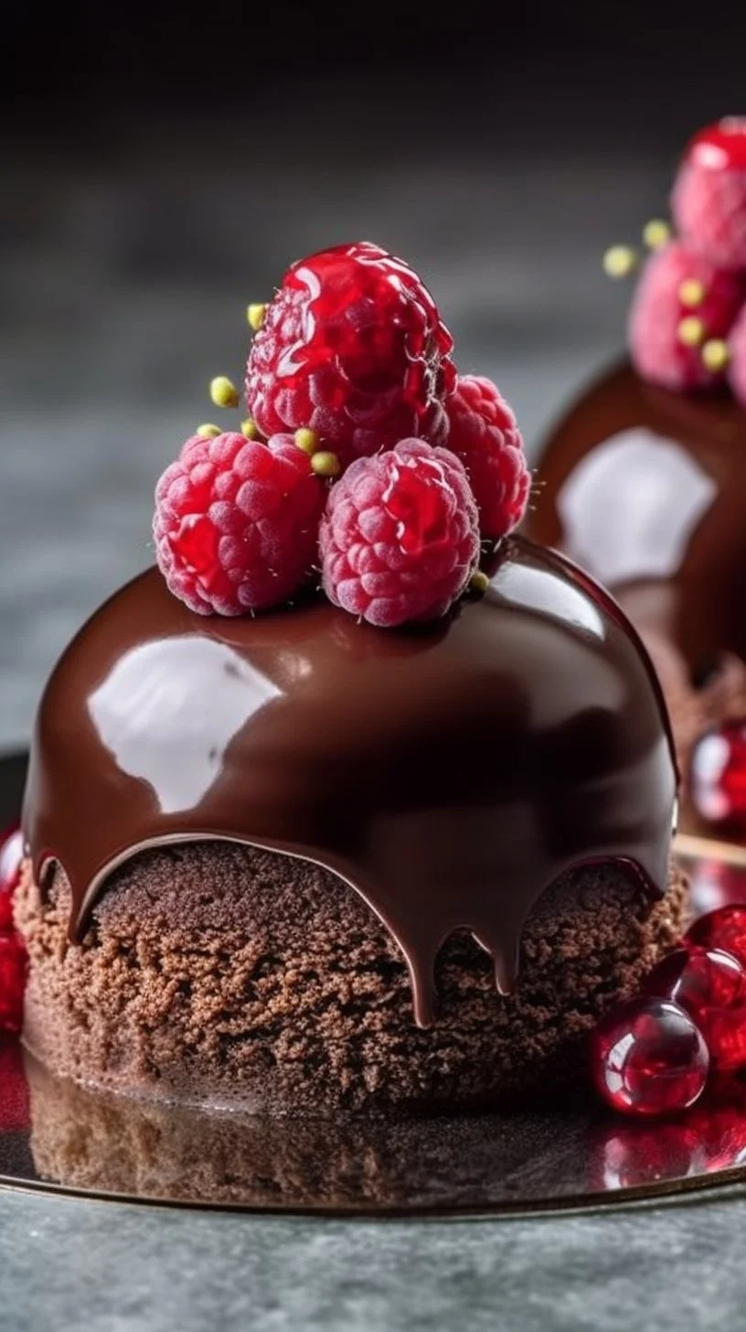 Delicious Chocolate Raspberry Sandwiches on a plate