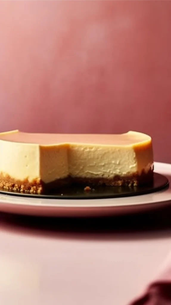 A slice of classic cheesecake with a graham cracker crust and fresh berries on top.