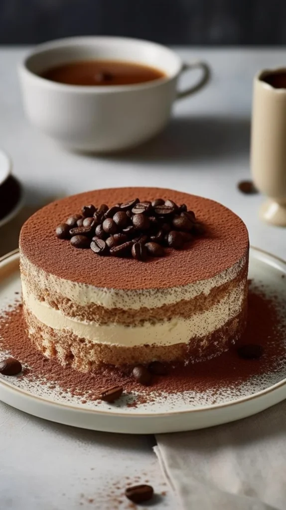 Delicious homemade coffee mousse dessert served in a glass