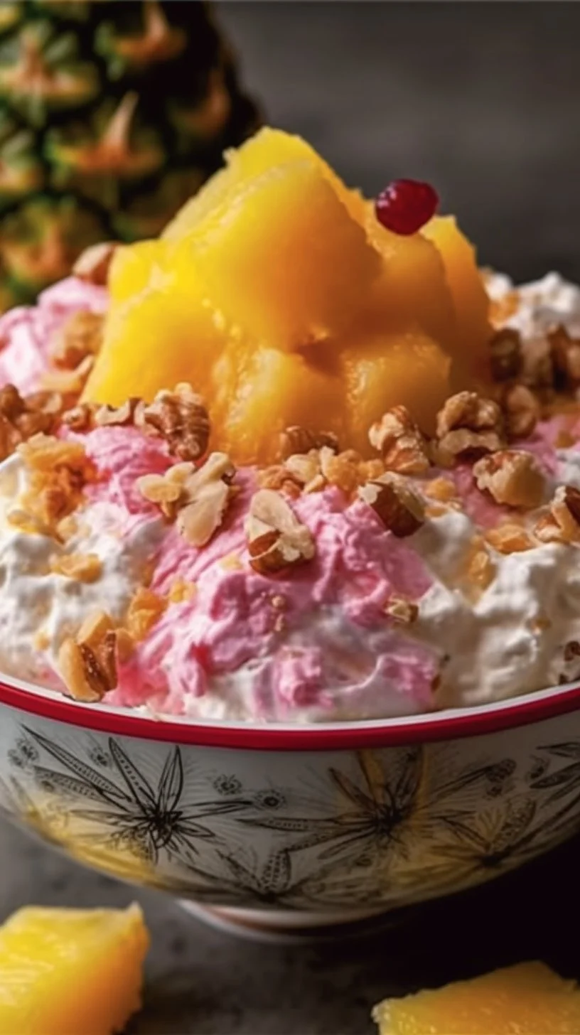 Delicious Cool Whip Pineapple Fluff dessert served in a bowl