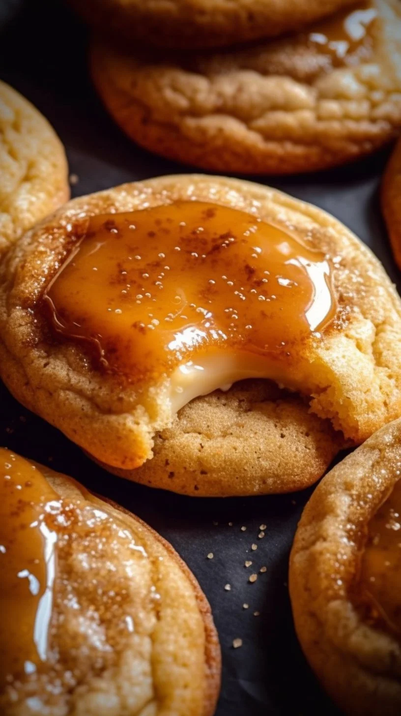 Plate of homemade Creme Brûlée Cookies with caramelized sugar topping