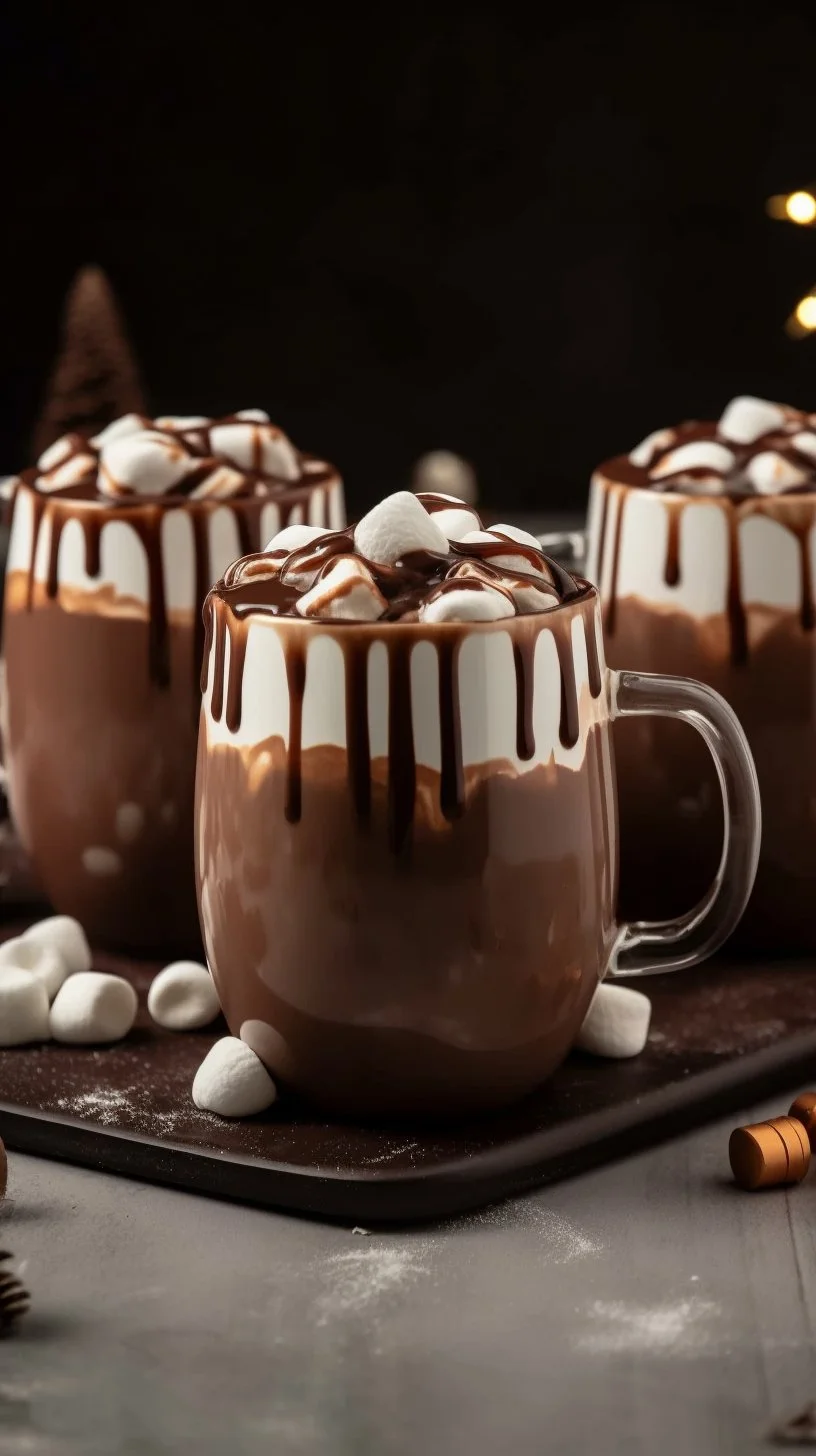 Crockpot hot chocolate simmering in a slow cooker with whipped cream on top.