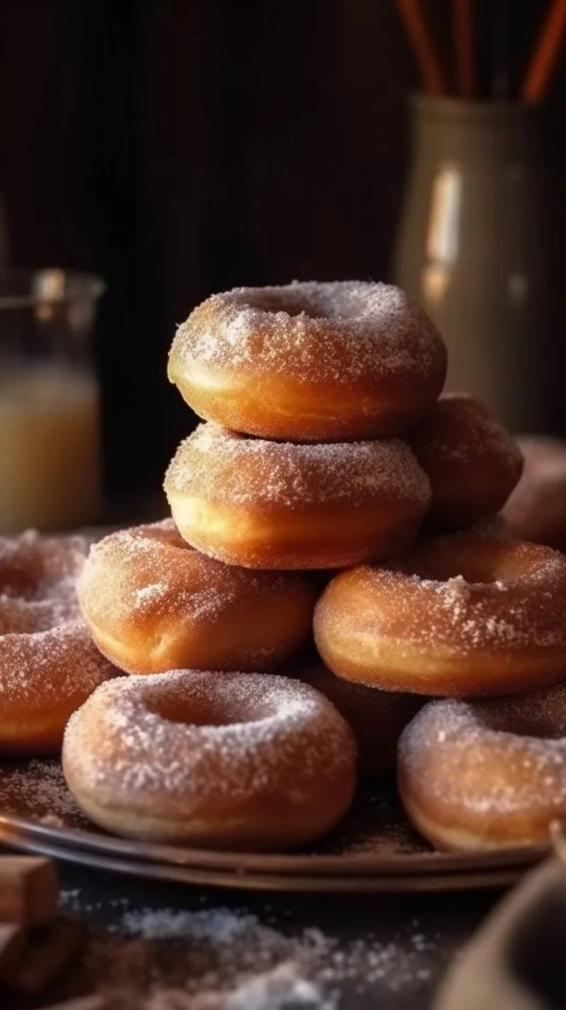 Delicious crumb baked donuts with a golden brown top and fluffy texture