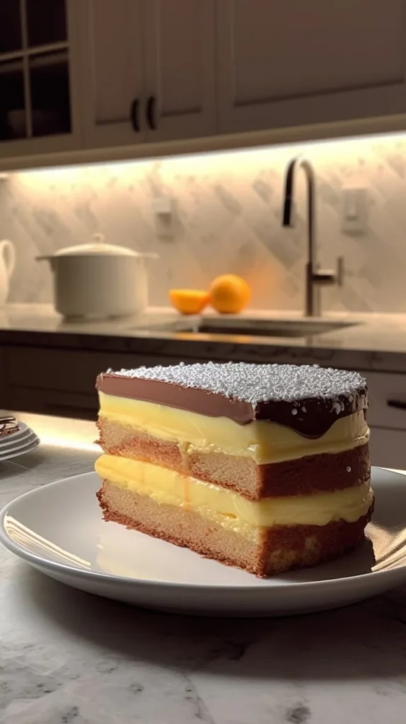 Dark Chocolate Orange Mousse Cake topped with citrus slices and chocolate shavings