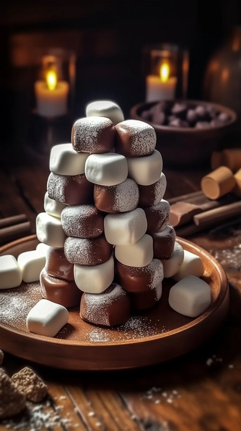 Delicious Dreamy Cocoa Marshmallow Drops on a decorative plate