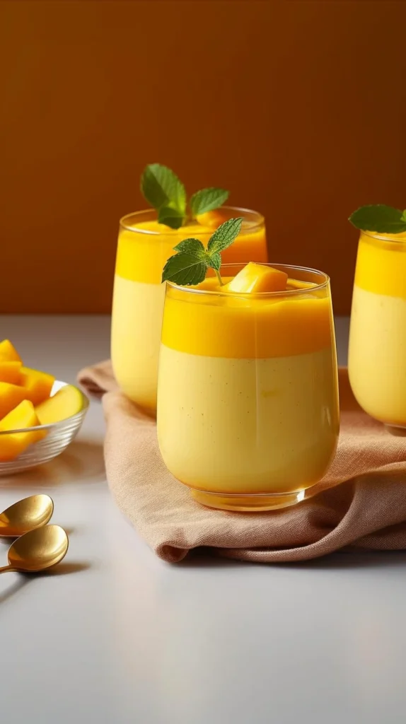 Delicious 3-ingredient mango mousse dessert in a glass