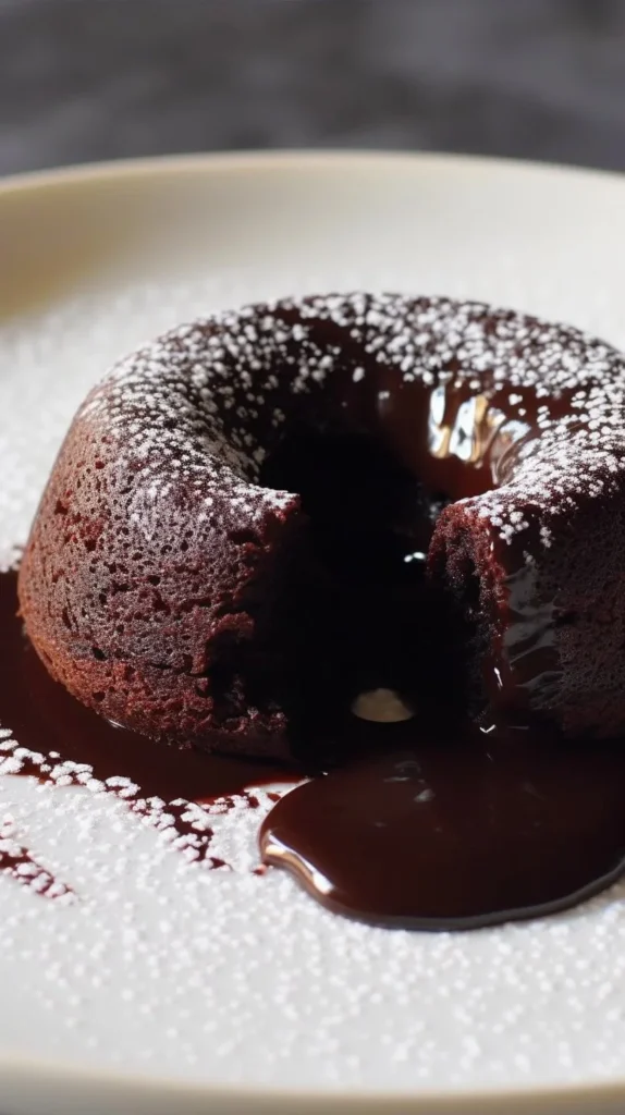 Eggless chocolate lava cake with rich molten center served on a plate