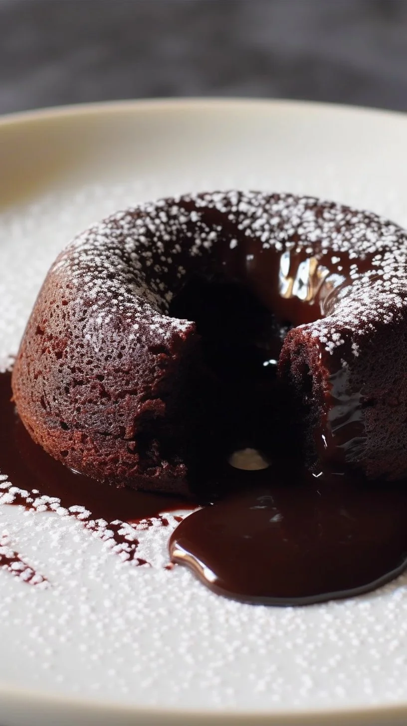 Eggless chocolate lava cake with rich molten center served on a plate