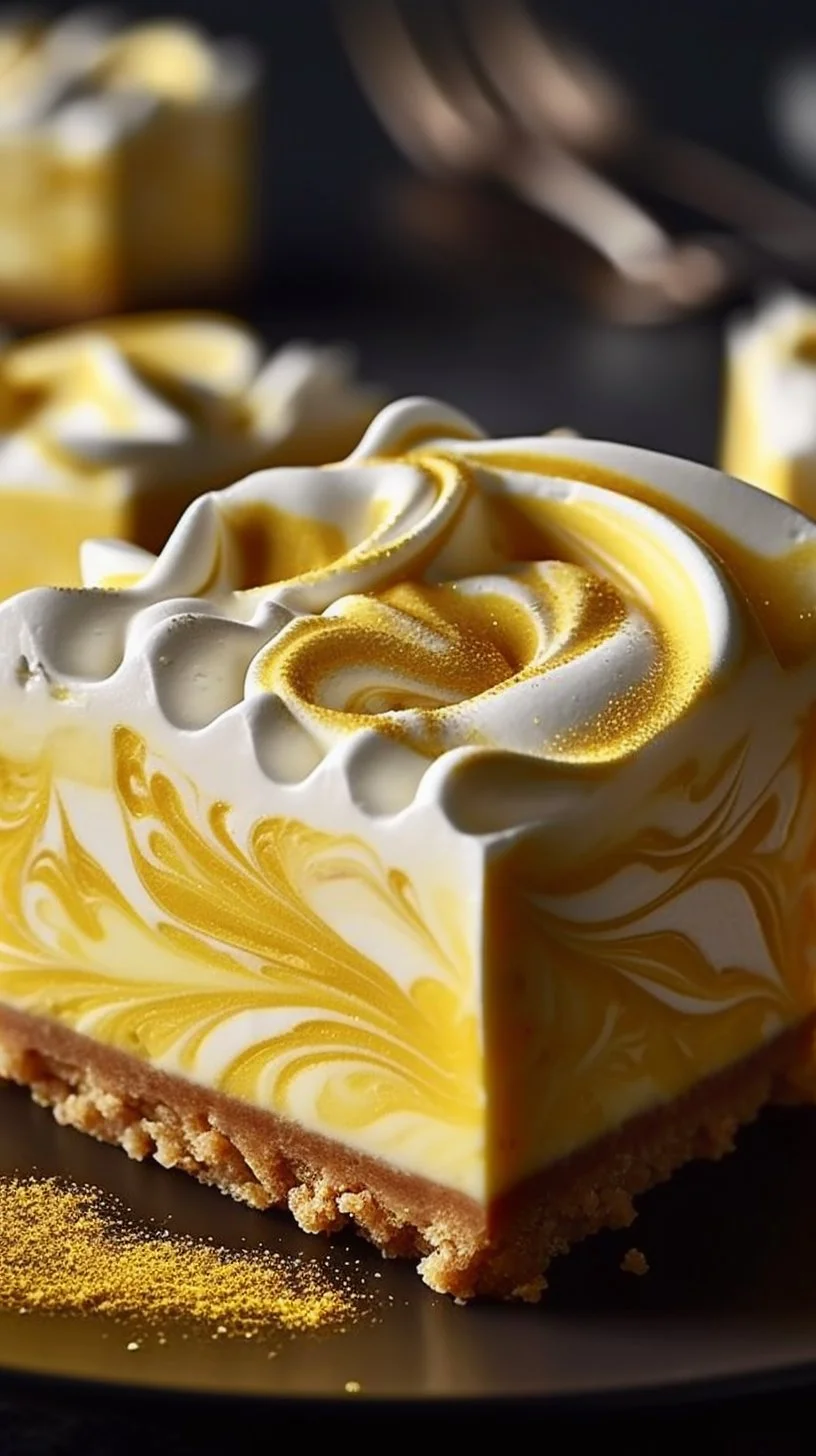 Elegant Lemon Marbled Cheesecake Bars with a creamy lemon swirl