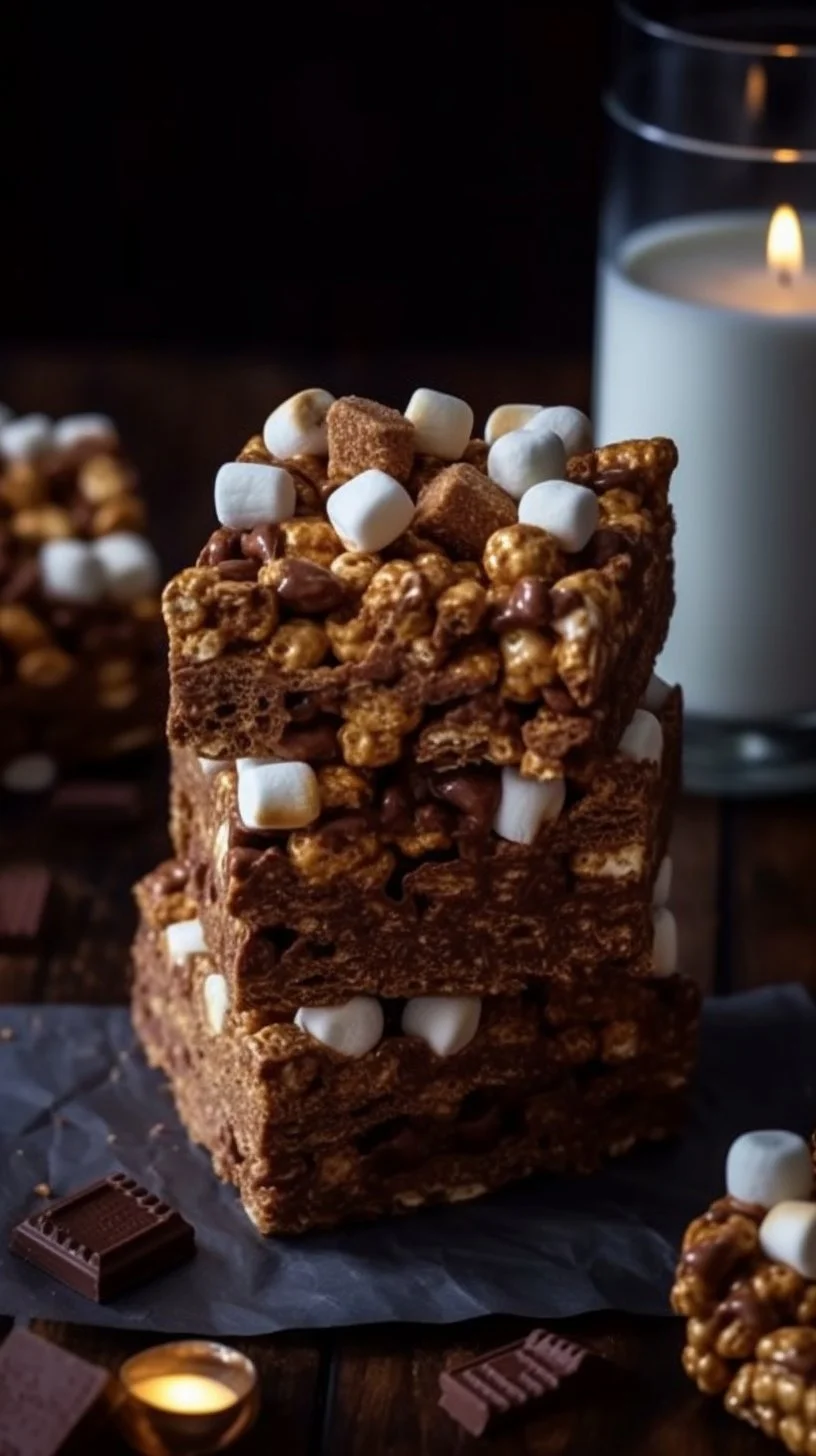 Delicious Golden Grahams S'Mores Bars with chocolate and marshmallows