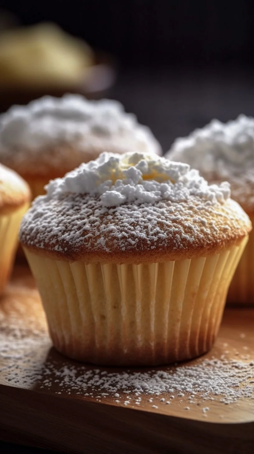 Fluffy Japanese Cotton Cheesecake Cupcakes topped with whipped cream