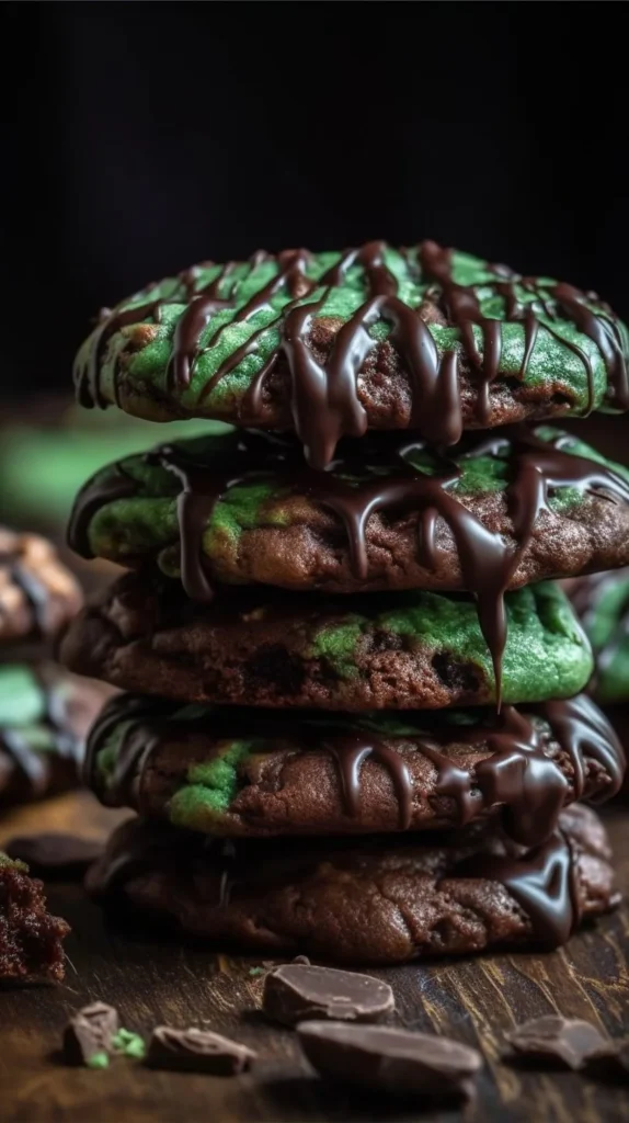 Keto-Friendly Mint Chocolate No-Bake Cookies on a plate