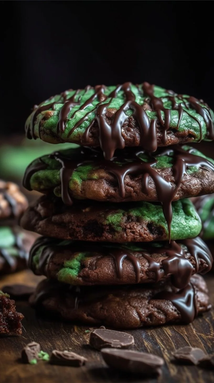 Keto-Friendly Mint Chocolate No-Bake Cookies on a plate