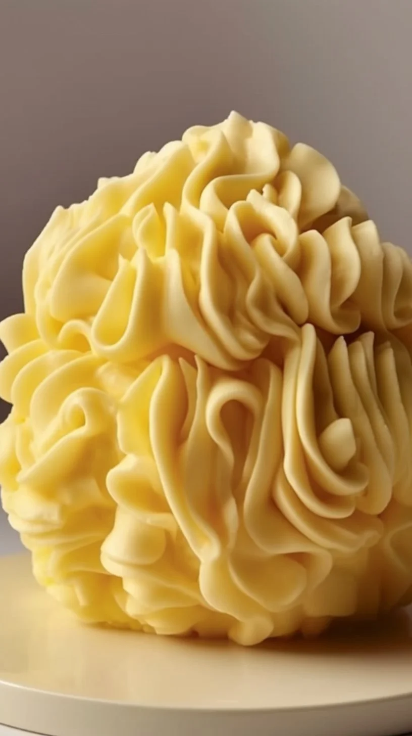 Maple cream cheese buttercream frosting without powdered sugar on a cake