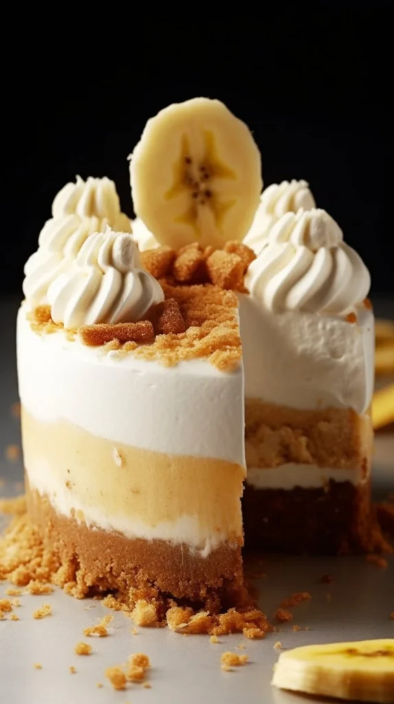 Mini no-bake banoffee cheesecakes topped with banana and caramel sauce