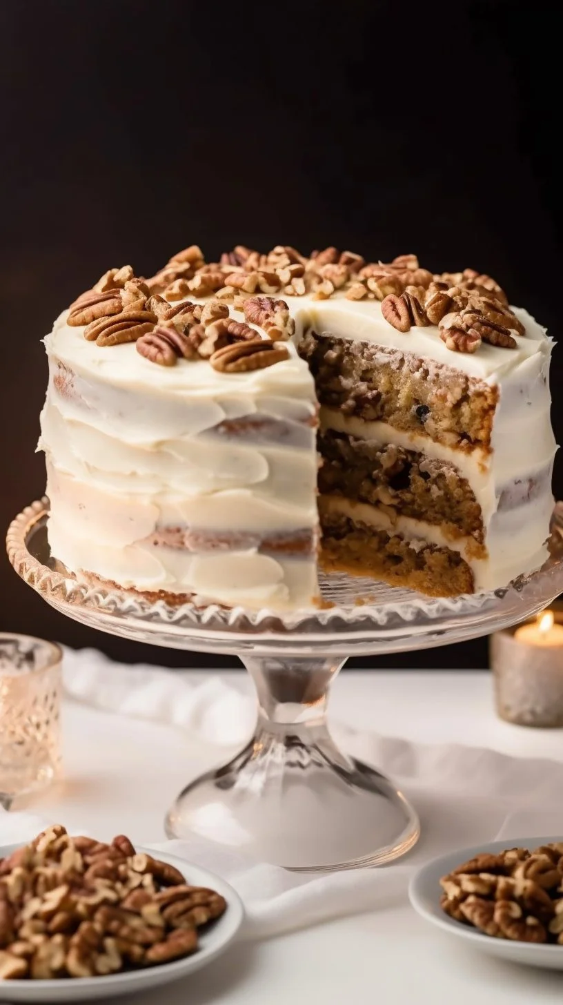 Deliciously moist hummingbird cake topped with cream cheese frosting