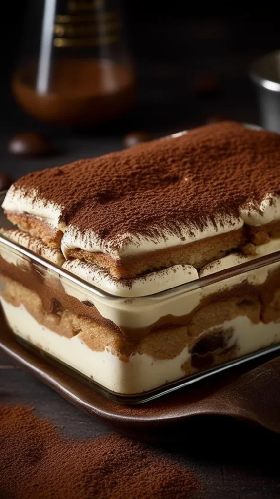 Delicious No Bake Irish Cream Tiramisu dessert with creamy layers and cocoa