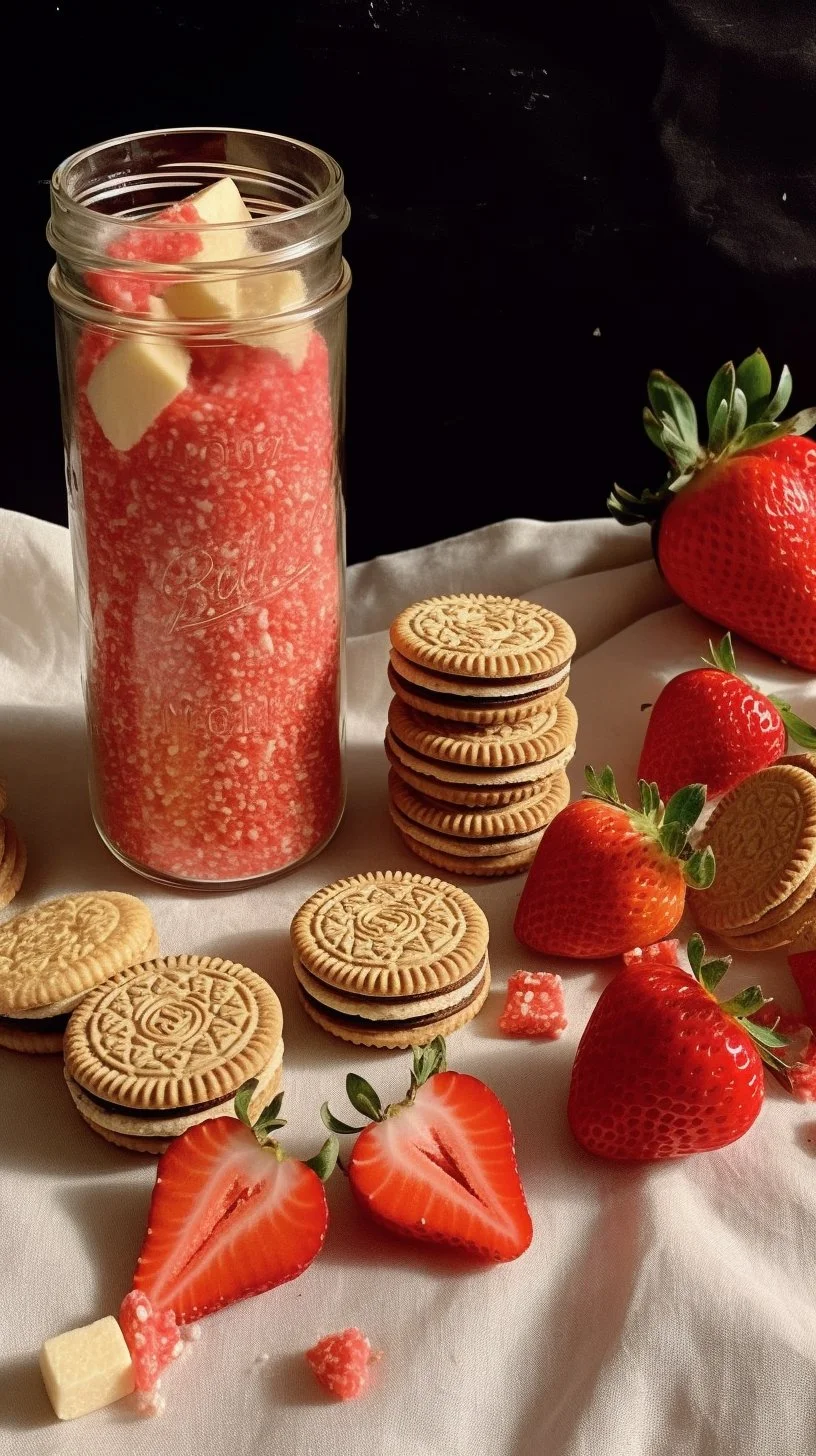 No Bake Strawberry Crunch Topping served on dessert plate