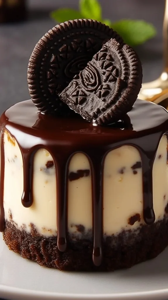 Oreo cream cheese filling spread on dessert