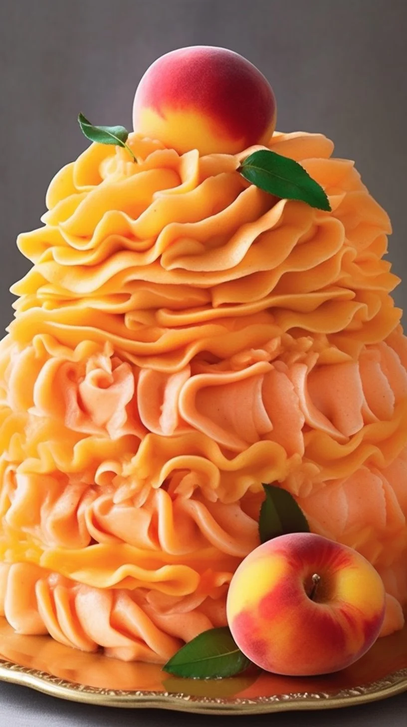 Delicious peach buttercream frosting with condensed milk for desserts