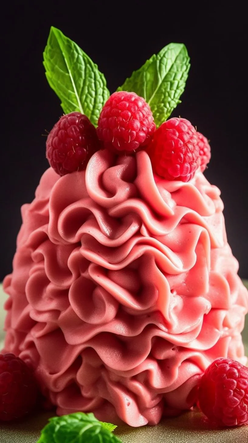 Delicious Raspberry Buttercream frosting on a cupcake