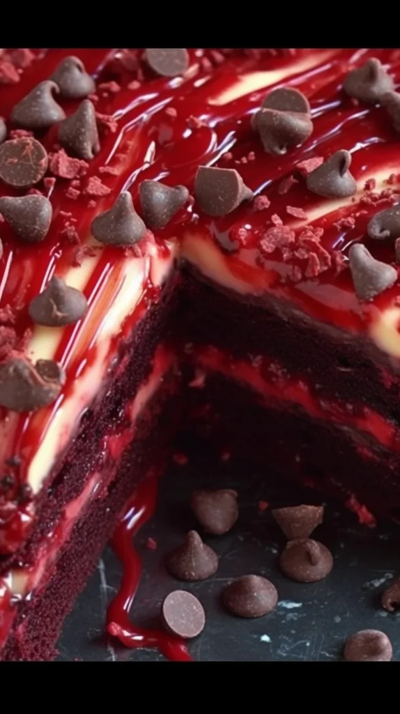 Delicious Red Velvet Cream Cheese Cake with creamy frosting