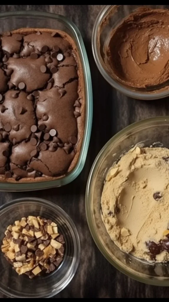 Delicious Reese’s Peanut Butter Earthquake Cake topped with chocolate and peanut butter.