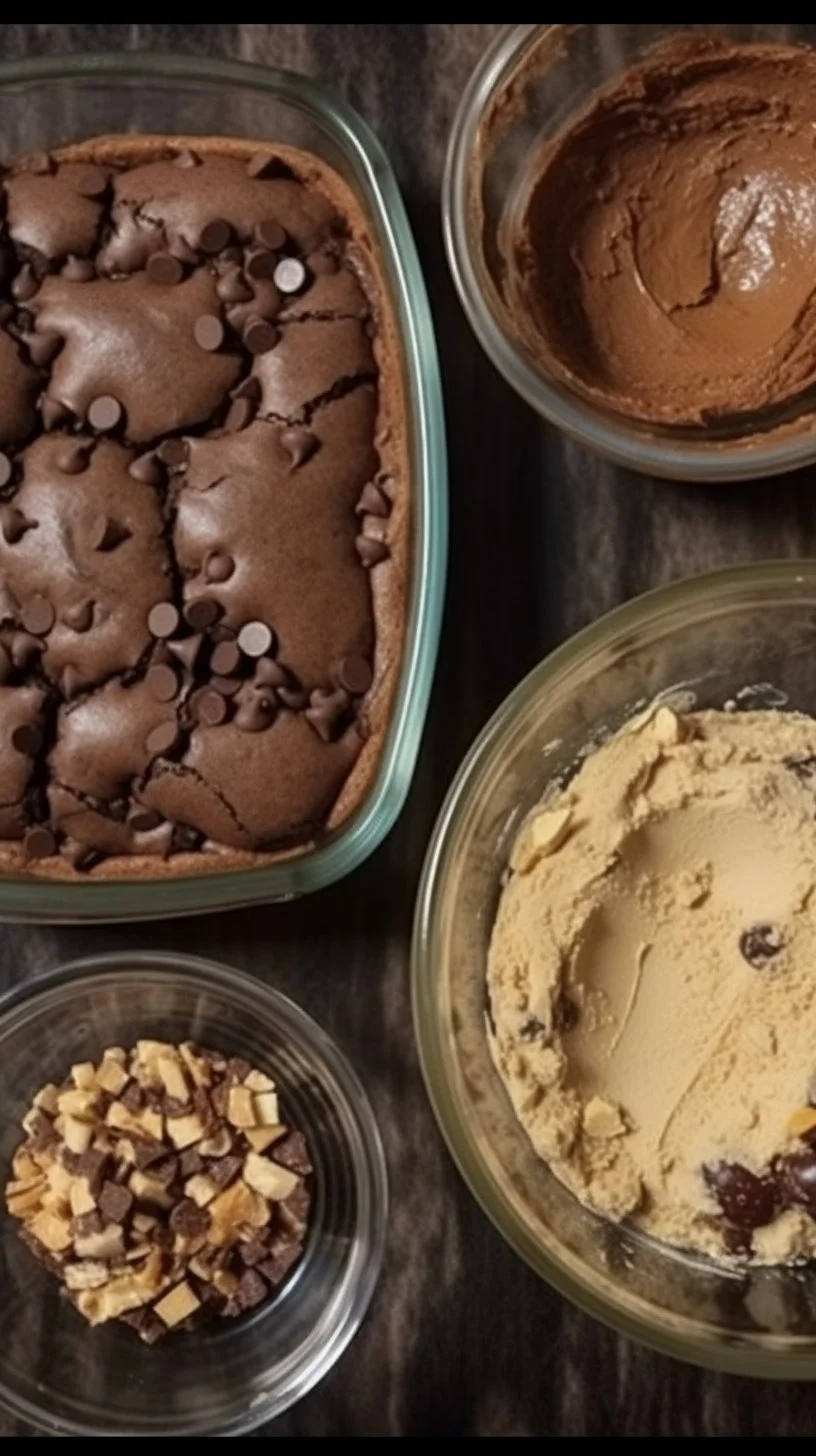 Delicious Reese’s Peanut Butter Earthquake Cake topped with chocolate and peanut butter.