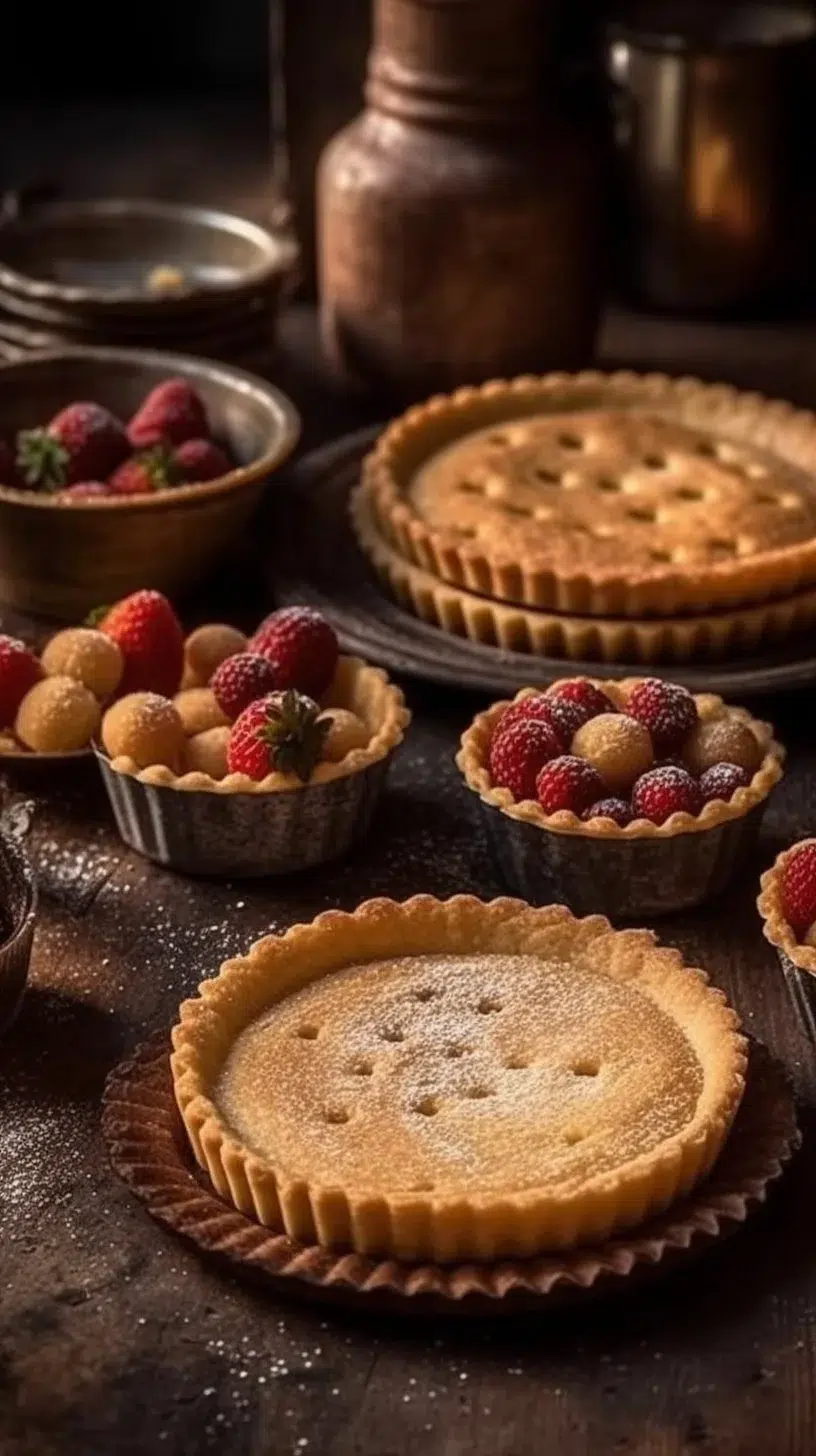 Delicious Sable Dough, classic French sablé cookies on a wooden table.