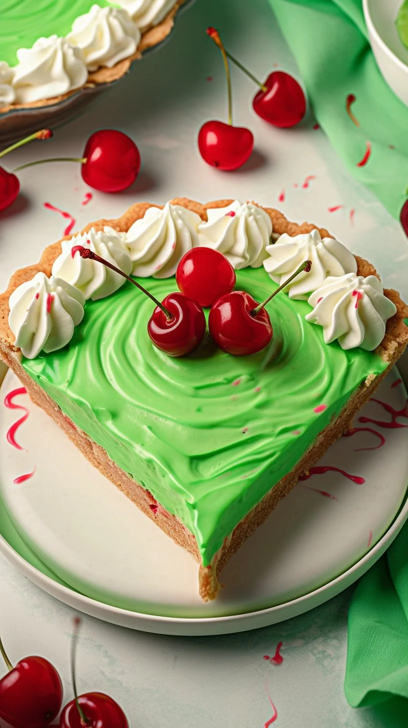 Delicious Shamrock Shake Pie ready to be served for St. Patrick's Day