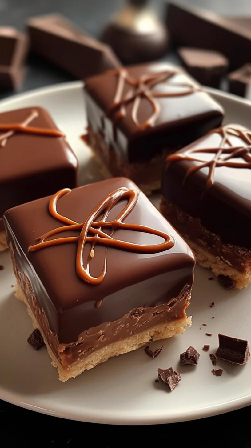 Shortbread ganache brownies topped with rich chocolate ganache and a buttery crust
