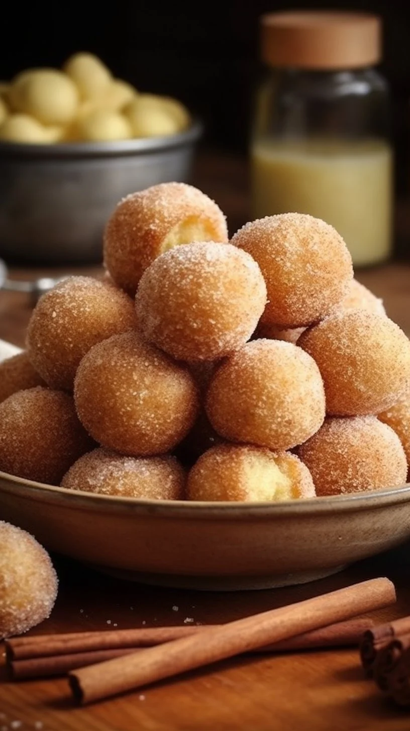 Delicious snickerdoodle poppers with cinnamon sugar coating