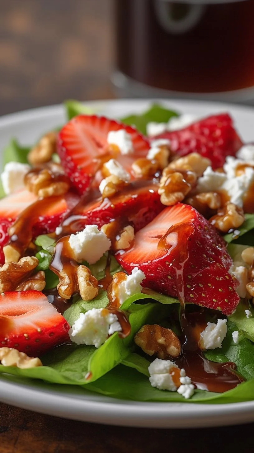 Delicious Strawberry Crack Salad with strawberries, nuts, and creamy dressing