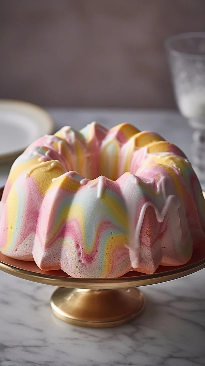Slice of strawberry milkshake pound cake topped with fresh strawberries and whipped cream.
