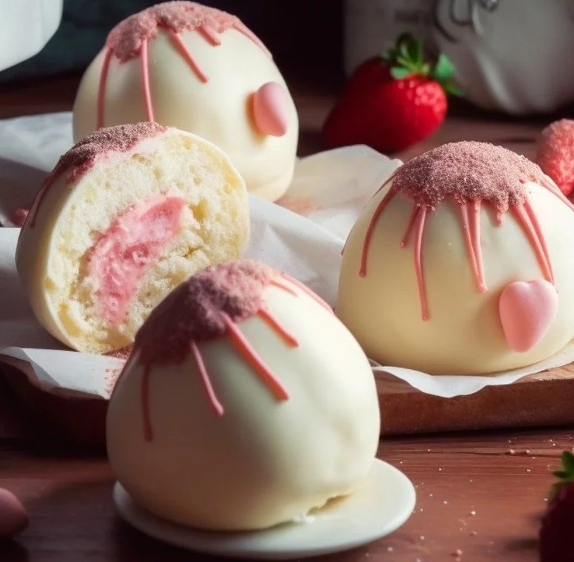 Strawberry Shortcake Easter Egg Bombs decorated for Easter.