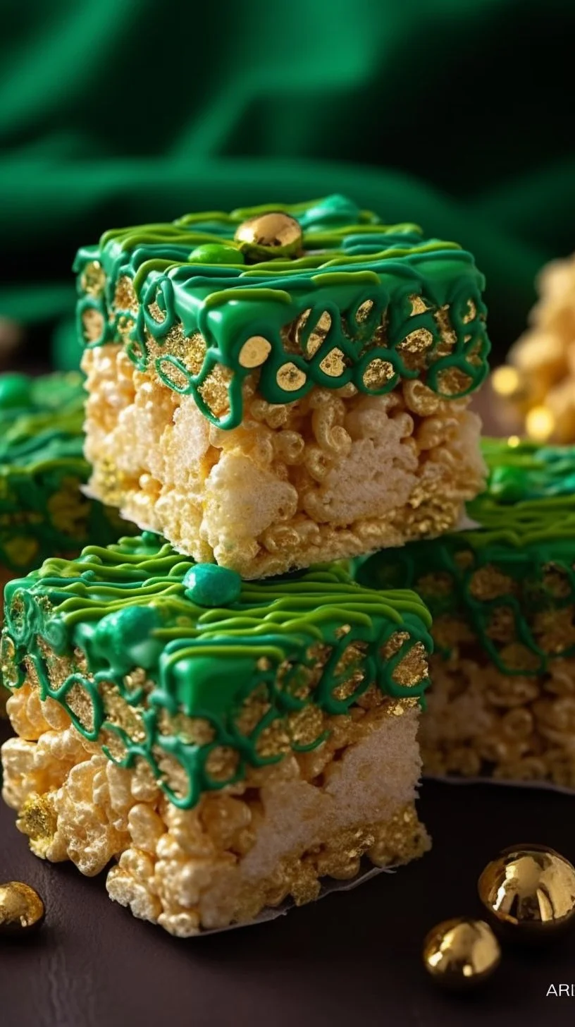 Simple and festive St. Patrick’s Day dessert featuring green decorations and treats.